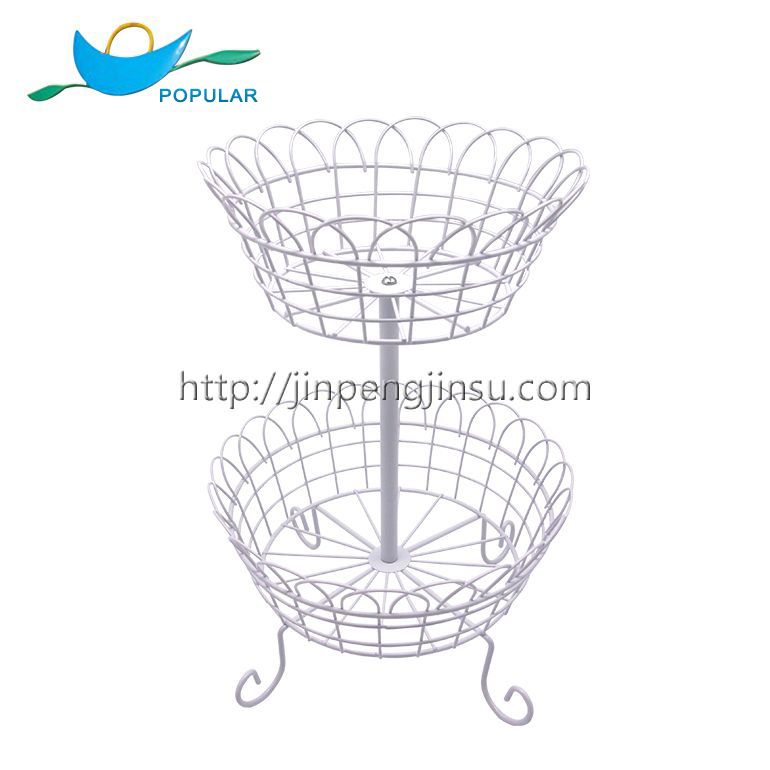 2 tier metal fruit basket