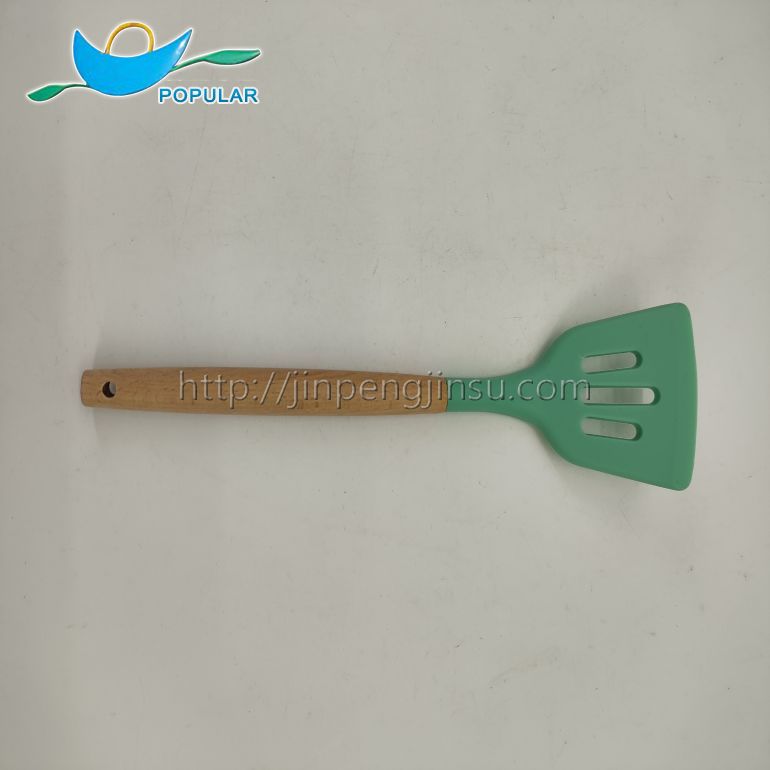 set of 5 wood handle silicone kitchen utensils 