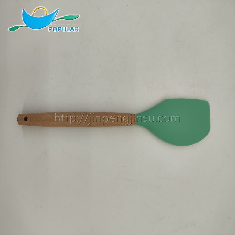 set of 5 wood handle silicone kitchen utensils 