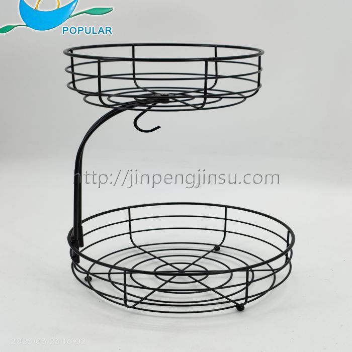 black 2-tier fruit basket 