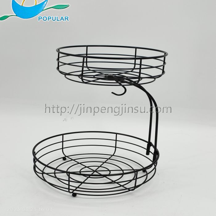 black 2-tier fruit basket 