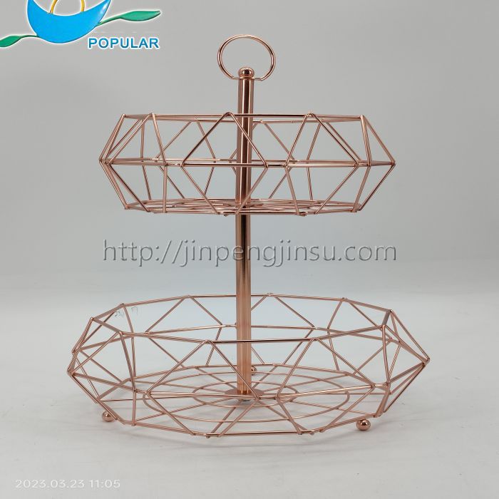 Golden 2-tier Fruit Basket