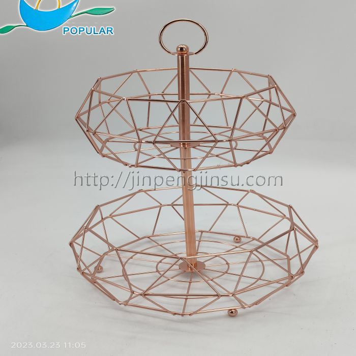 Golden 2-tier Fruit Basket