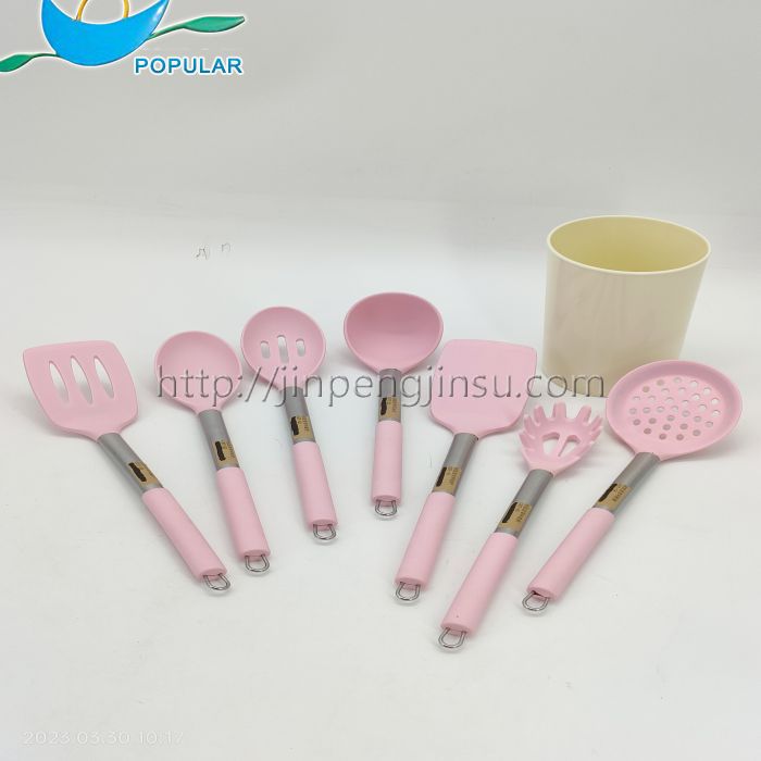 Set of 7 silicone kitchen utensils