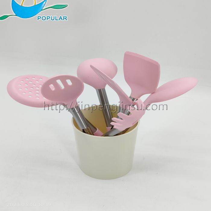 Set of 7 silicone kitchen utensils
