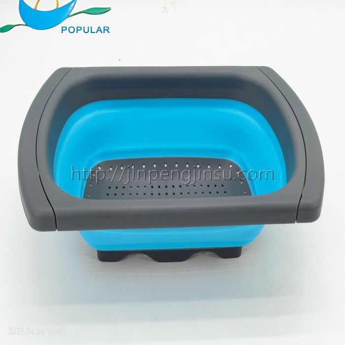 Collapsible colander basket with drag handle