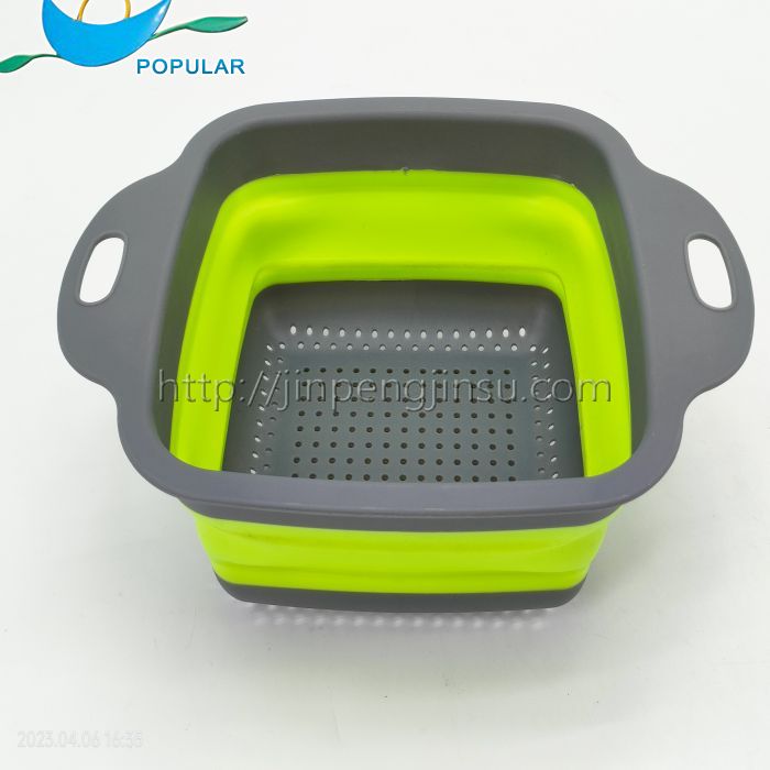 Square folding drain basket