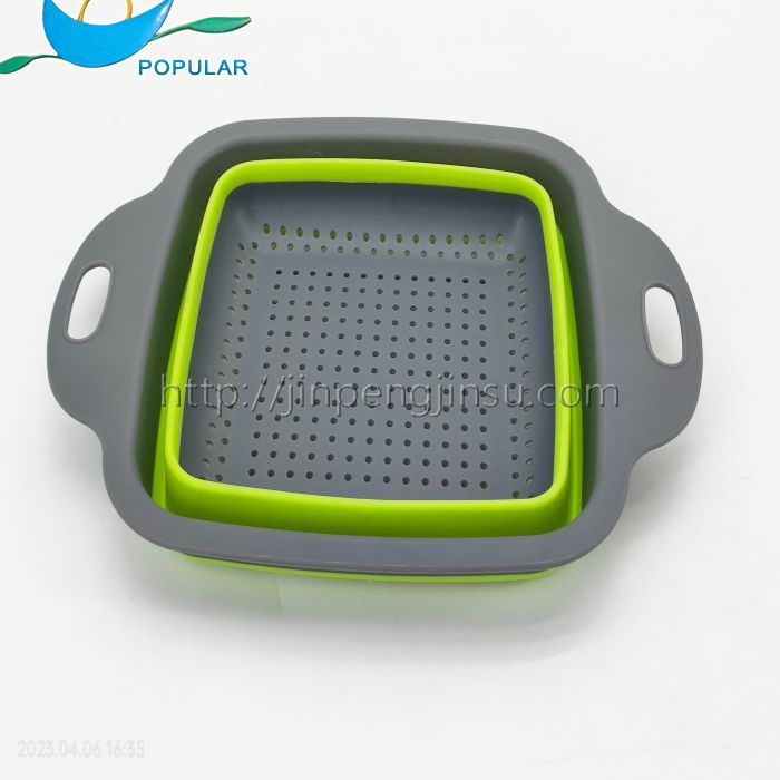 Square folding drain basket