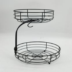 black 2-tier fruit basket 